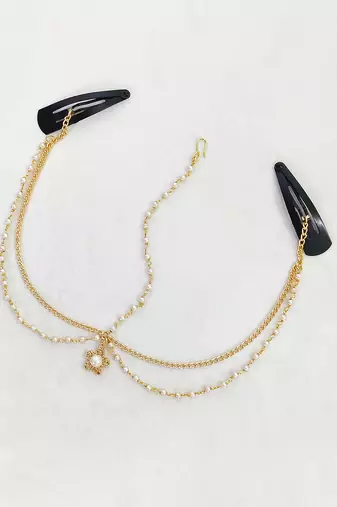 Flower & pearl headchain- golden