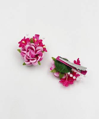 Floral garden & butterfly hair clips- pink, lilac 3