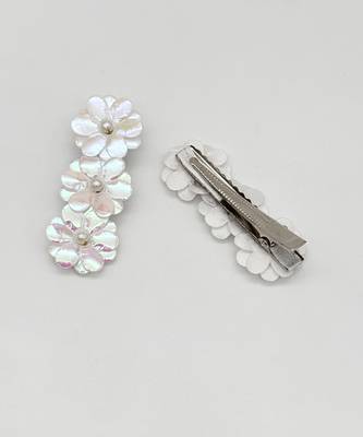 Butterfly & glam flower hair clips- pink, white 4