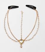 Kundan, pearl headchain- gold