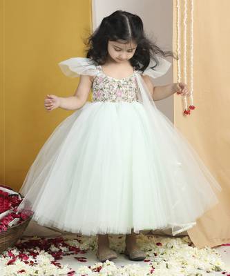 Flair gown with hand embroidery on yoke 2