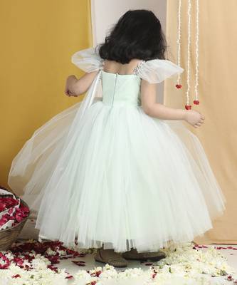 Flair gown with hand embroidery on yoke 4