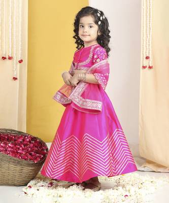 Zari embroidery with sequence work on blouse n gota detailing on lehanga 2
