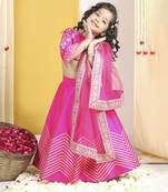 Zari embroidery with sequence work on blouse n gota detailing on lehanga