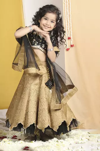 Sequence n coin work with banarsi lehanga with cut work