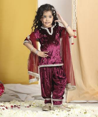 Pearl work on suit with zari  abd salwar with gotta detailing 2