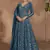 Blue heavy chinon embroidered anarkali suit