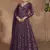 Violet heavy chinon embroidered anarkali suit