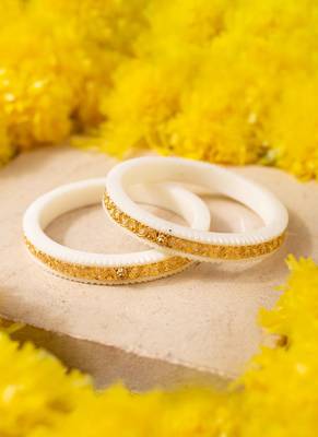 White Gold Fancy Design Bangles 2