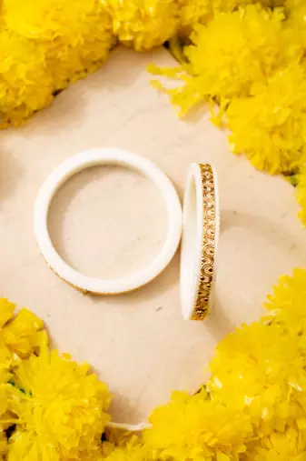 White Gold Fancy Design Bangles