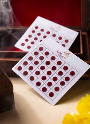 Small round maroon bindi leaflet 2