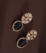 Green polki stud earrings