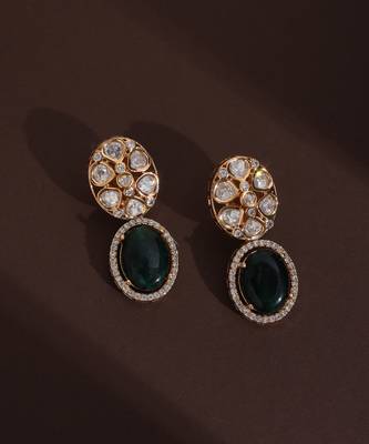 Green polki stud earrings 4
