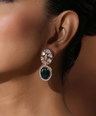 Green polki stud earrings 5
