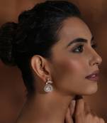 Rose gold polki stud earrings