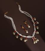 Red gold kundan necklace set