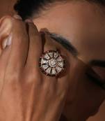 Multicolour polki ring