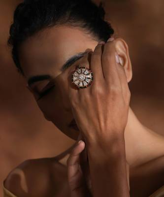 Multicolour polki ring 3