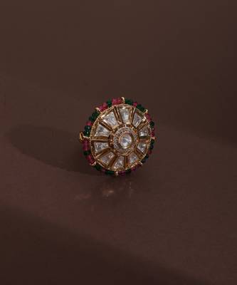 Multicolour polki ring 4