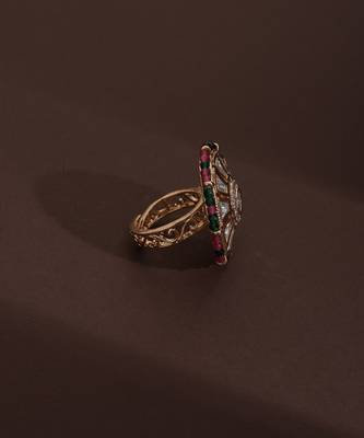 Multicolour polki ring 5