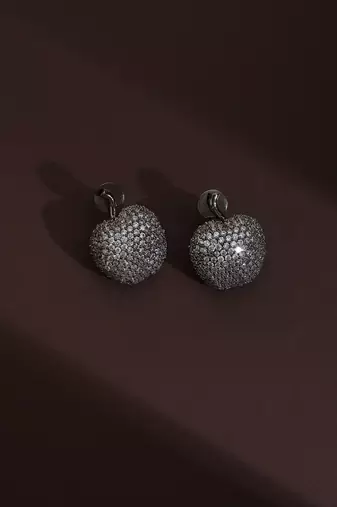 Silver zirconia stud earrings