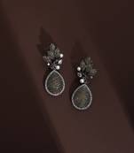 Champagne zirconia dangler earrings