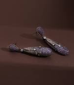 Lavender zirconia dangler earrings