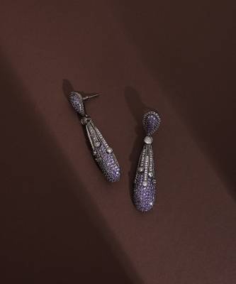 Lavender zirconia dangler earrings 2