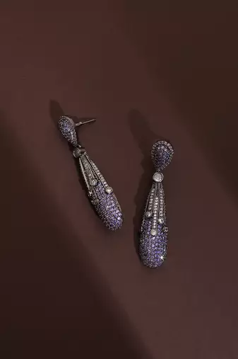 Lavender zirconia dangler earrings