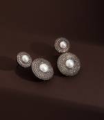 Champagne zirconia dangler earrings