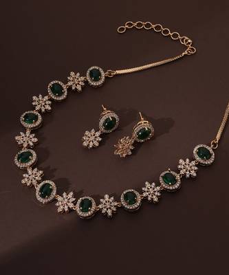 Green zirconia necklace set 1