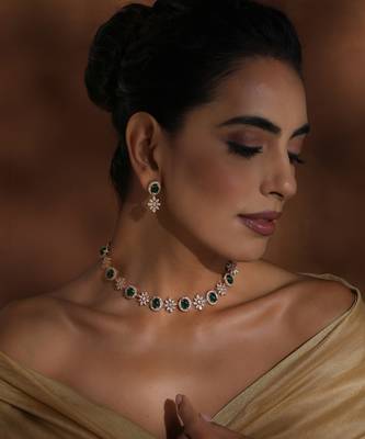 Green zirconia necklace set 2