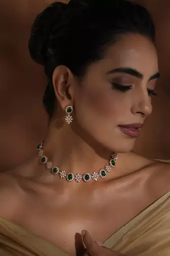 Green zirconia necklace set