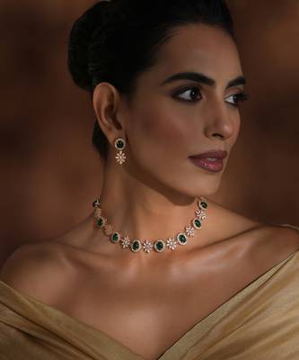 Green zirconia necklace set 3