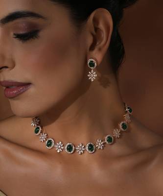 Green zirconia necklace set 4
