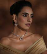 Red polki pendant necklace set