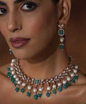 Green polki necklace set 1