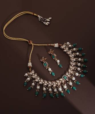 Green polki necklace set 3
