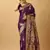 Purple woven design silk baluchari saree with blouse