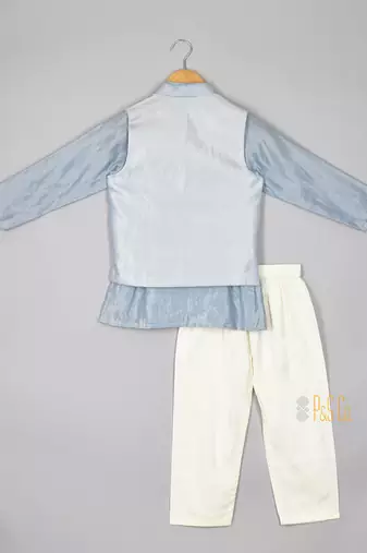 Blue heart jacket kurta with pants
