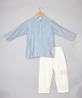Blue heart jacket kurta with pants 3