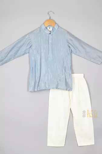 Blue heart jacket kurta with pants