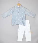 Powder blue heart kurta and pant