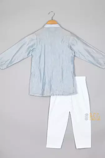 Powder blue heart kurta and pant