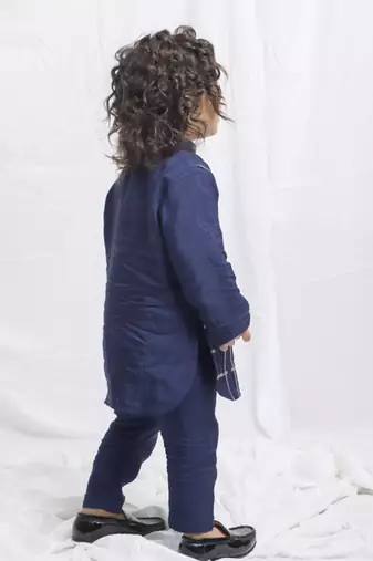 Stylish navy blue kurta and pants