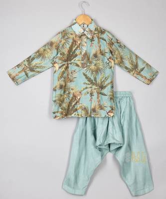 Mint tiger print kurta and patiala 1