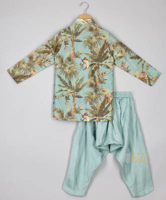 Mint tiger print kurta and patiala 2