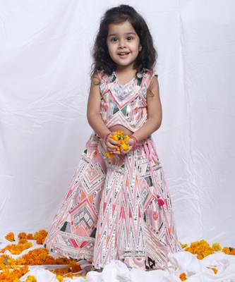 Pretty pink leather lehenga choli set 1
