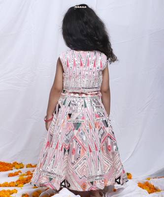 Pretty pink leather lehenga choli set 2