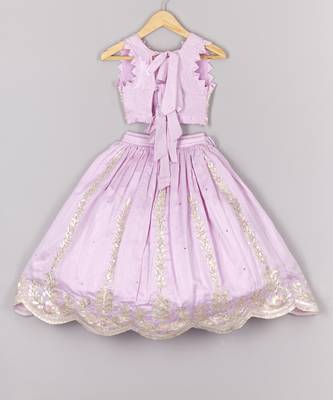 Gota embroidered lavender ghagara blouse set 2